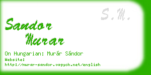 sandor murar business card