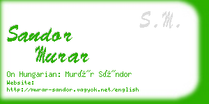 sandor murar business card